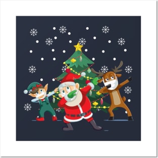 Dabbing Santa Friends Christmas Boys Girls Men Xmas Dab Posters and Art